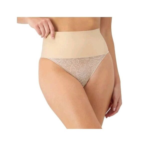 Maidenform Womens Shaping Thong Underwear 3XL Beige waistband Cool Comfort New - Picture 10 of 11